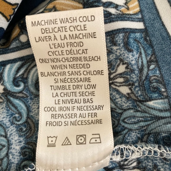 Max Studio Teal and Gold and Blue Sleeveless Dress - Picture 5 of 5